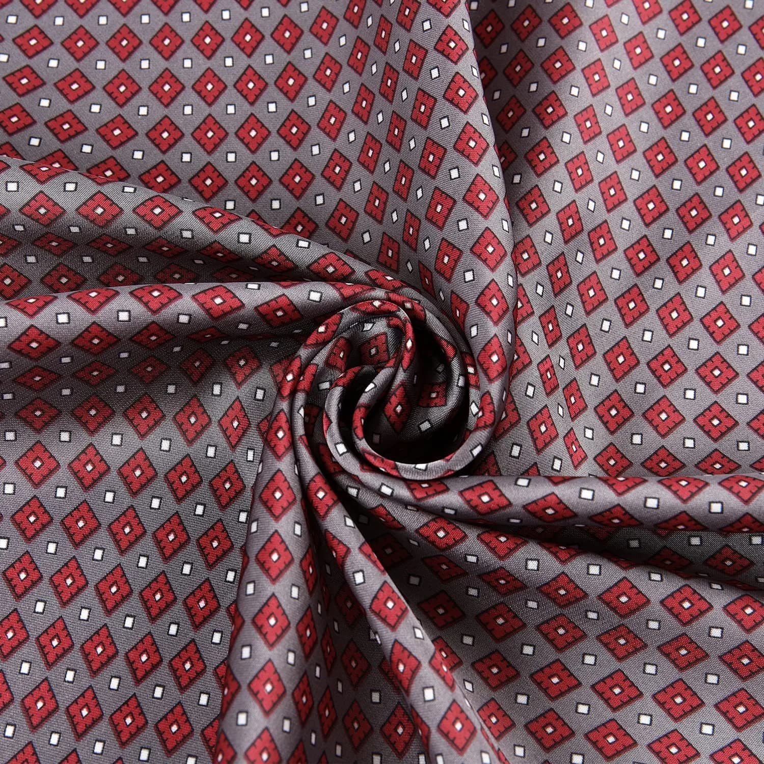 GERINLY Retro Silk Bandana Chic Neck Scarf for Men 70cm (27.5 inches) | Classic Plaid Business Accessory - view 7