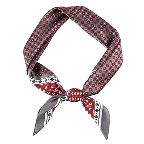 GERINLY Retro Silk Bandana Chic Neck Scarf for Men 70cm (27.5 inches) | Classic Plaid Business Accessory thumbnail 1
