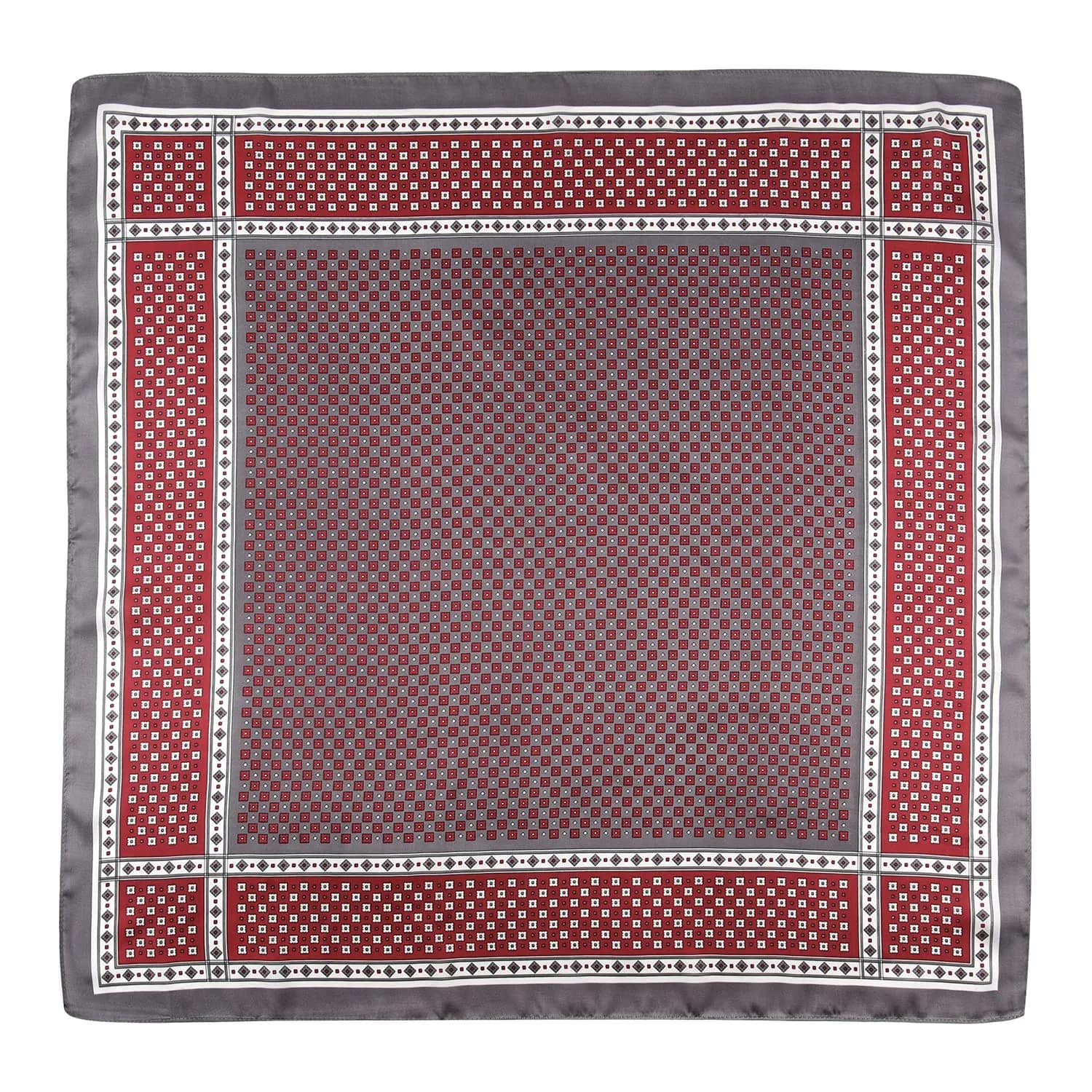 GERINLY Retro Silk Bandana Chic Neck Scarf for Men 70cm (27.5 inches) | Classic Plaid Business Accessory - view 2