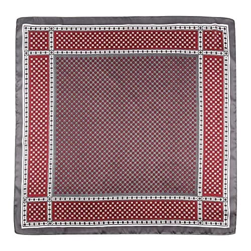 GERINLY Retro Silk Bandana Chic Neck Scarf for Men 70cm (27.5 inches) | Classic Plaid Business Accessory thumbnail 2