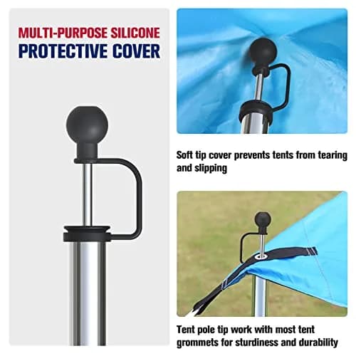 KOMCLUB Telescoping Tent Poles Set of 2 | Heavy Duty Stainless Steel Adjustable Poles for Tarps & Tents thumbnail 4