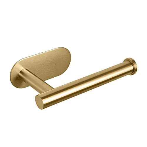 NearMoon Self Adhesive Toilet Paper Holder Brushed Gold | Rustproof SUS304 Stainless Steel No Drilling thumbnail 1