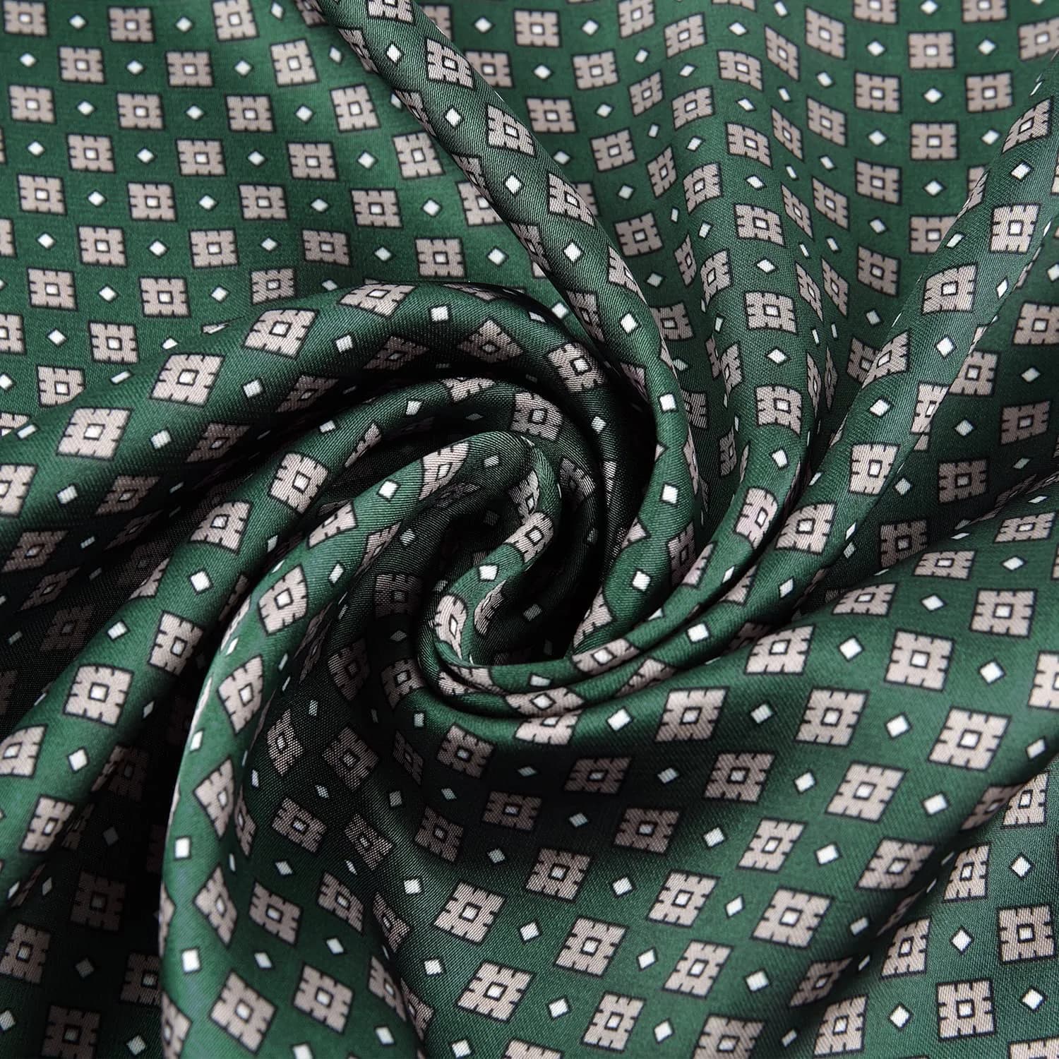 GERINLY Plaid Satin Neckerchief 70cm (27.5 inches) | Urban Style Hair Scarf for Travel - view 6