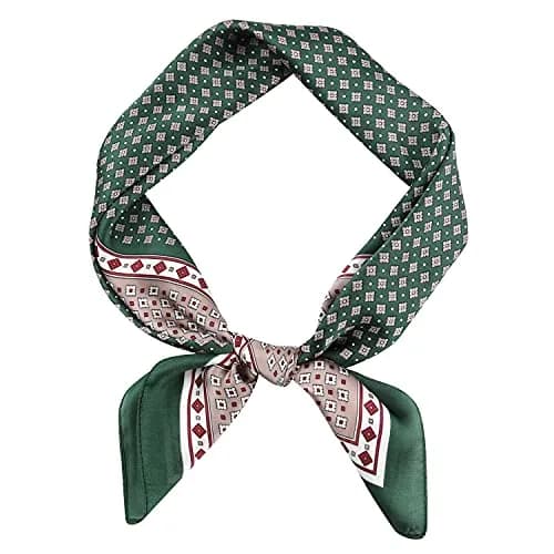 GERINLY Plaid Satin Neckerchief 70cm (27.5 inches) | Urban Style Hair Scarf for Travel thumbnail 1