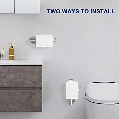 NearMoon Self Adhesive Toilet Paper Holder SUS304 Stainless Steel | Rustproof Brushed Nickel (1 Pack) thumbnail 3
