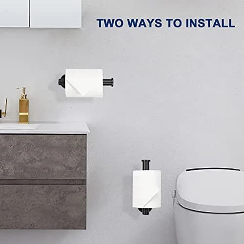 NearMoon Self Adhesive Toilet Paper Holder Matte Black | Rustproof SUS304 Stainless Steel, No Drilling Required thumbnail 3