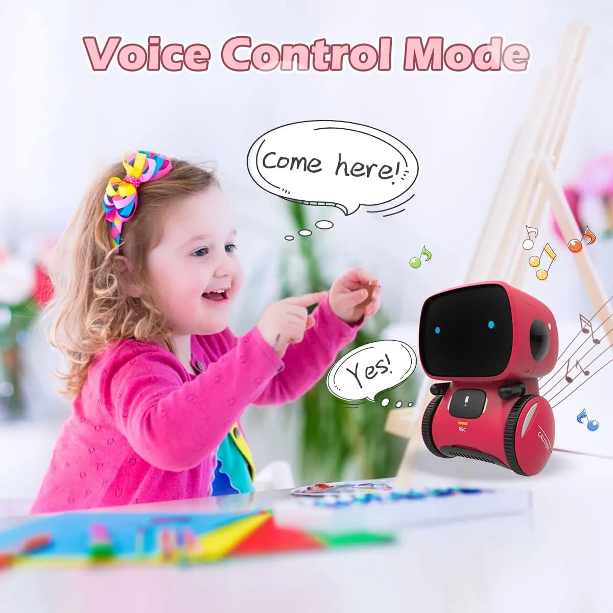 KaeKid Interactive Smart Robot Toy for Girls 3-5 Years, Voice Control, Singing, Dancing, Repeating, Recording, 13.1cm (5.1 Inch) | Educational STEM Toy - view 5