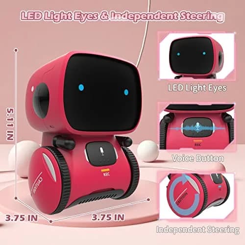 KaeKid Interactive Smart Robot Toy for Girls 3-5 Years, Voice Control, Singing, Dancing, Repeating, Recording, 13.1cm (5.1 Inch) | Educational STEM Toy thumbnail 2