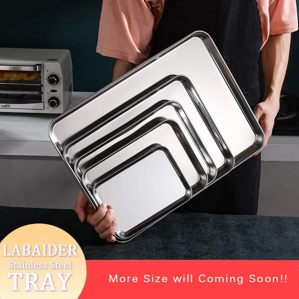 LabAider 3 Pack Stainless Steel Dental Procedure Tray 21.8cm x 15.2cm x 2cm | Professional Lab Instrument Trays - view 5