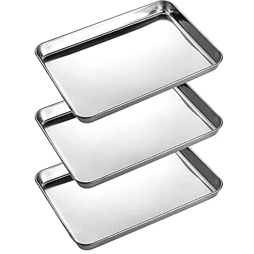 LabAider 3 Pack Stainless Steel Dental Procedure Tray 21.8cm x 15.2cm x 2cm | Professional Lab Instrument Trays thumbnail 1