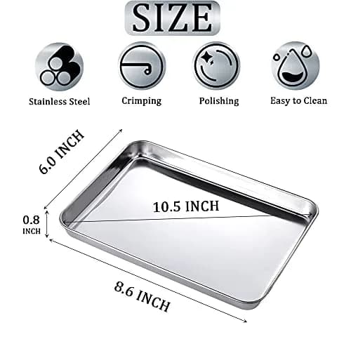 LabAider 3 Pack Stainless Steel Dental Procedure Tray 21.8cm x 15.2cm x 2cm | Professional Lab Instrument Trays thumbnail 2