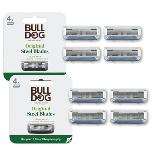 Bulldog Mens Skincare and Grooming Razor Blades Refill 8 Count | 5 Steel Blades for Close Shave thumbnail 1