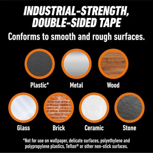 Gorilla Heavy Duty Double Sided Mounting Tape 1" x 120" (12-Pack, Clear) | Weatherproof Industrial Strength thumbnail 2