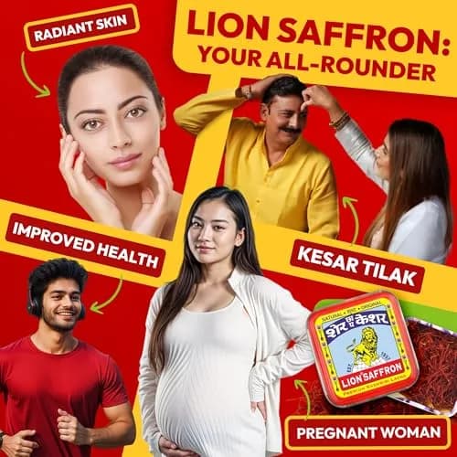 Lion Brand Saffron Lacha Saffron Threads 3g (0.106 oz) | Certified Grade A Kashmiri Kesar for Biryani, Beauty, Health thumbnail 5
