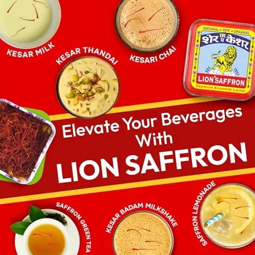 Lion Brand Saffron Lacha Saffron Threads 3g (0.106 oz) | Certified Grade A Kashmiri Kesar for Biryani, Beauty, Health thumbnail 6