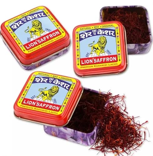 Lion Brand Saffron Lacha Saffron Threads 3g (0.106 oz) | Certified Grade A Kashmiri Kesar for Biryani, Beauty, Health thumbnail 1