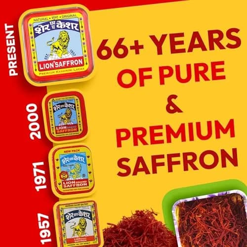 Lion Brand Saffron Lacha Saffron Threads 3g (0.106 oz) | Certified Grade A Kashmiri Kesar for Biryani, Beauty, Health thumbnail 7
