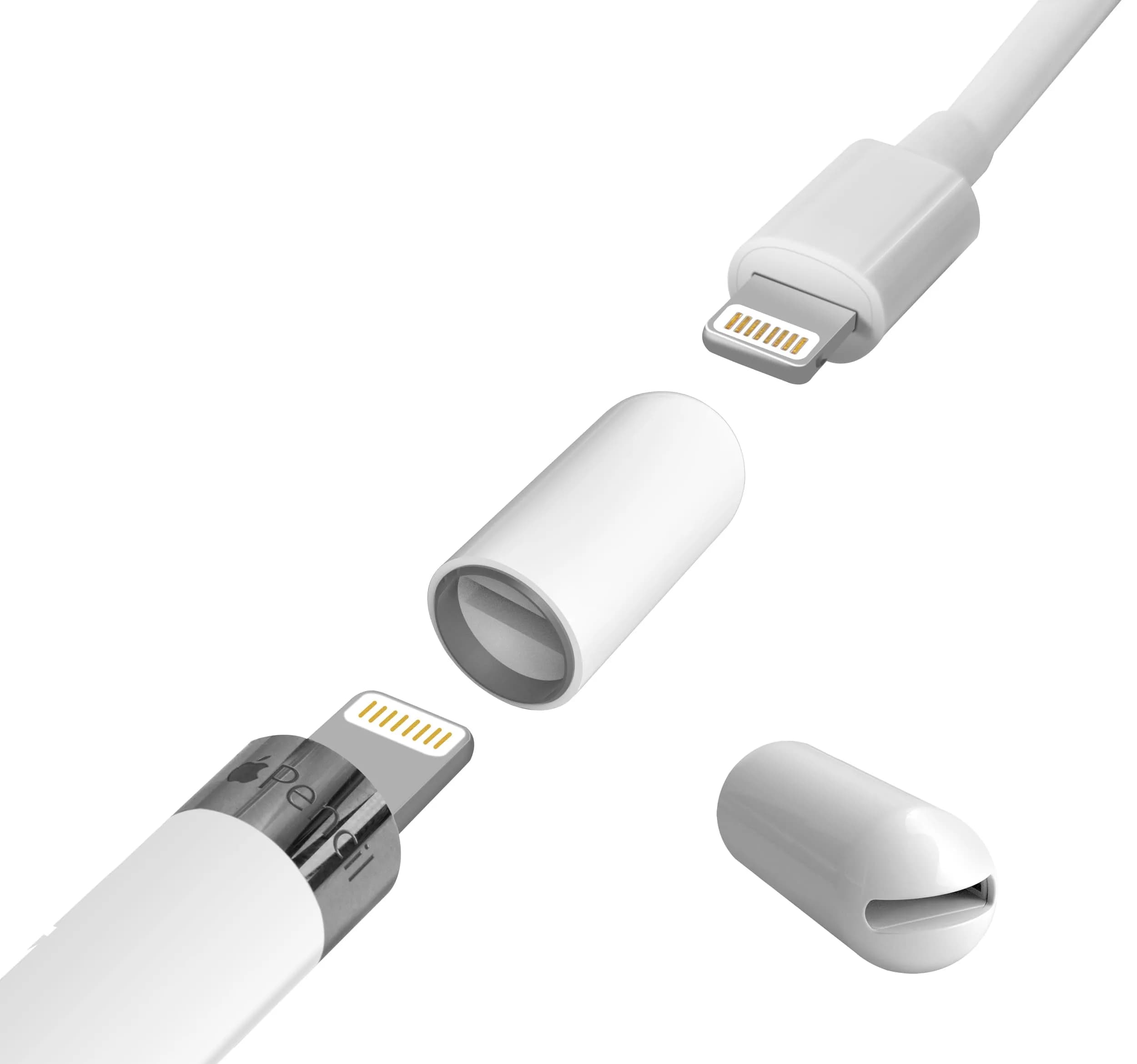 TechMatte Charger Adapter & Cap 2-in-1 for Apple Pencil 1st | Non-Magnetic, Direct Charging