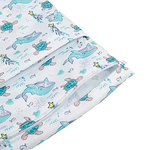 babygoal Wet Dry Bags 3 Pack | Waterproof Cloth Diaper Travel Bags with Two Zippered Pockets thumbnail 6