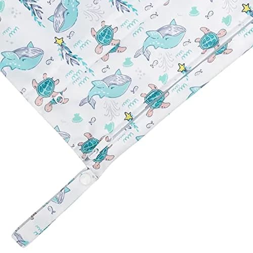 babygoal Wet Dry Bags 3 Pack | Waterproof Cloth Diaper Travel Bags with Two Zippered Pockets thumbnail 7