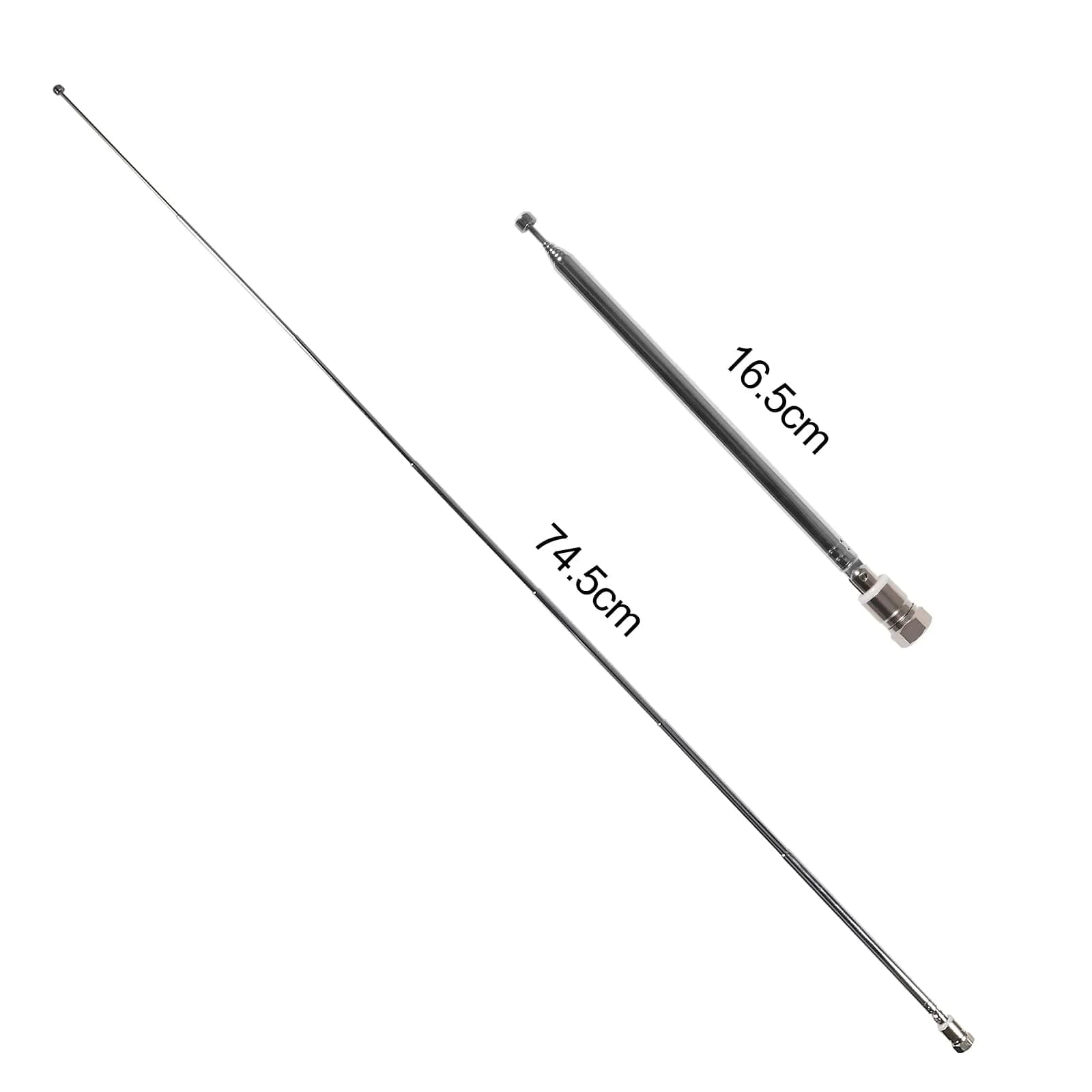 AEDIKO Telescopic FM Antenna 75 Ohm F-Type Male Plug with 3 Connectors | Improves Radio Reception - view 5