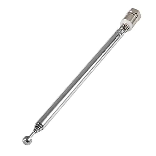 AEDIKO Telescopic FM Antenna 75 Ohm F-Type Male Plug with 3 Connectors | Improves Radio Reception thumbnail 2