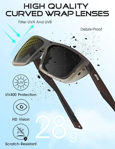 ATTCL Polarized Fishing Sunglasses Men Anti Glare TR90 Wrap Around UV400 | Outdoor Performance & Style thumbnail 4