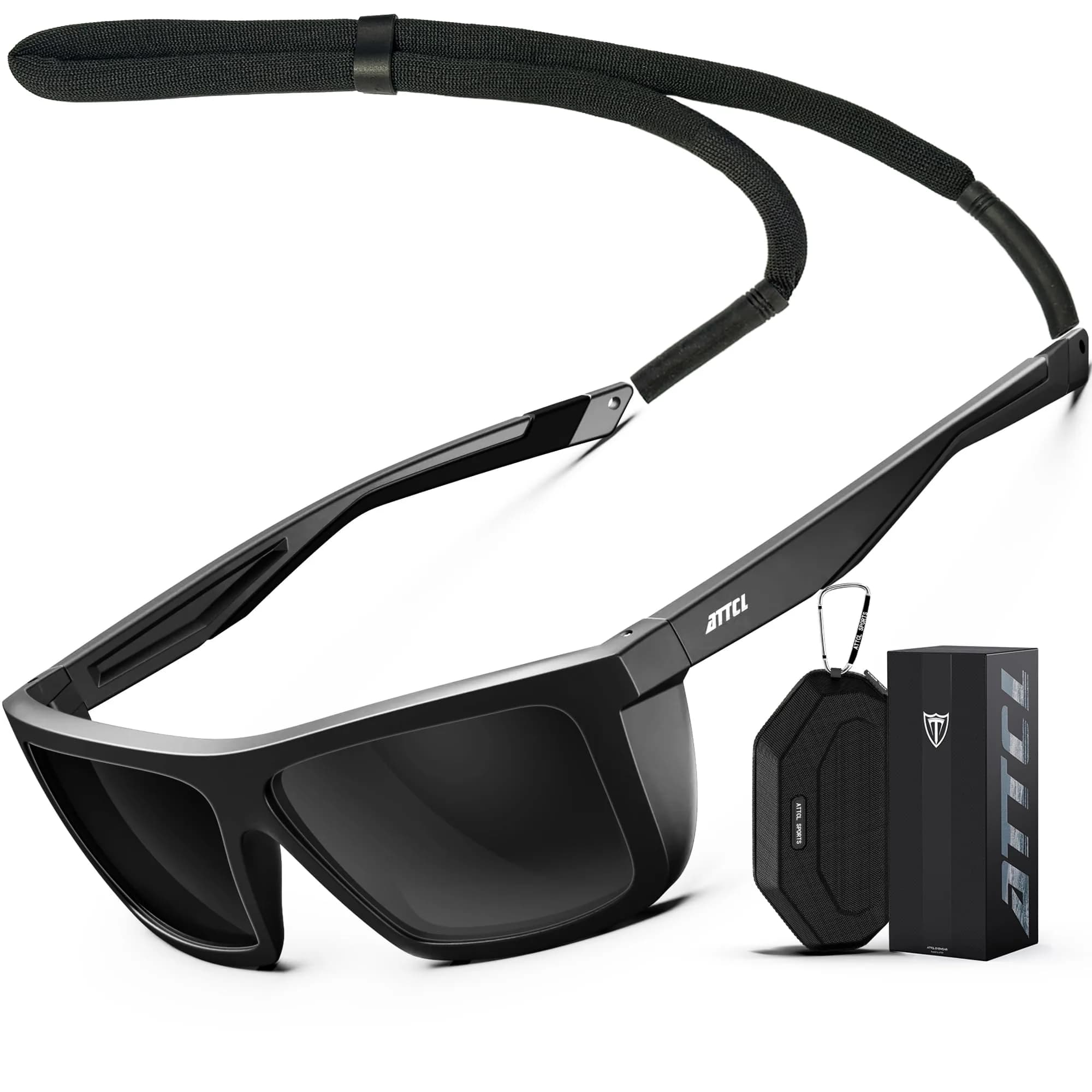 ATTCL Polarized Fishing Sunglasses for Men - TR90 Wrap Around UV400 with Anti-Glare Lens | 58mm (2.28 in) — Back-all/Not Mirrored