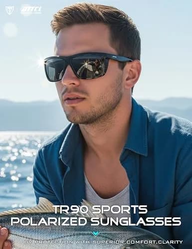 ATTCL Polarized Fishing Sunglasses for Men - TR90 Wrap Around UV400 with Anti-Glare Lens | 58mm (2.28 in) thumbnail 2