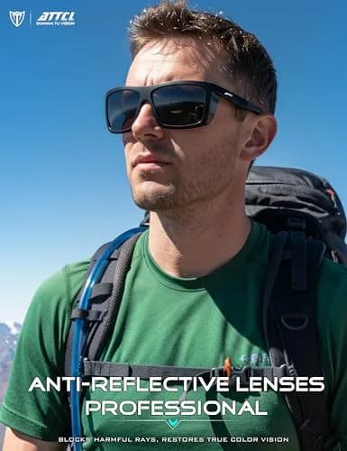 ATTCL Polarized Fishing Sunglasses for Men - TR90 Wrap Around UV400 with Anti-Glare Lens | 58mm (2.28 in) thumbnail 3