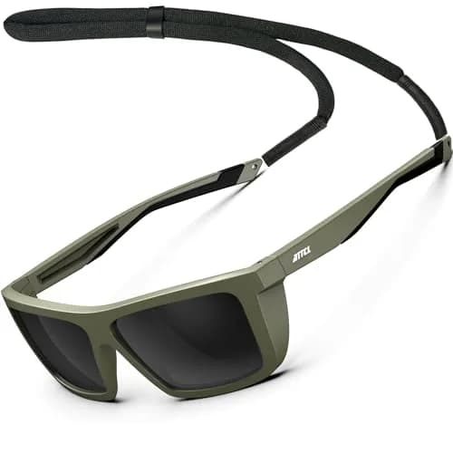 ATTCL Polarized Fishing Sunglasses Men TR90 Wrap Around UV400 | Anti-Glare Square Frame, 58mm Lens Width thumbnail 1