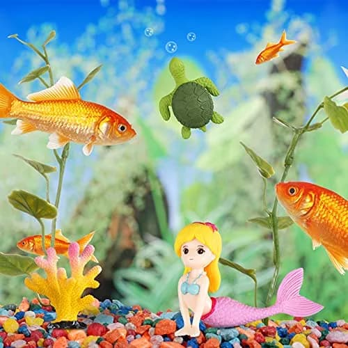 Jetec 13 Pcs Mermaid Fish Tank Decor Set | Aquarium Ornaments for Fish & Aquascaping thumbnail 5