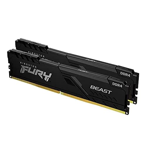 Kingston Fury Beast 64GB (2x32GB) DDR4 3600MHz CL18 Desktop Memory Kit KF436C18BBK2/64 Black | High-Performance RAM thumbnail 1