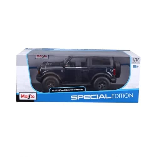 Maisto 1:18 Scale Diecast Model Car Kit Ford Bronco Wildtrak, Black/White | High Detail Collector's Piece thumbnail 1
