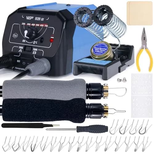 WEP 939-III Dual Pen Wood Burning Kit 34-in-1 | Professional Pyrography Tool with 20 Tips thumbnail 1