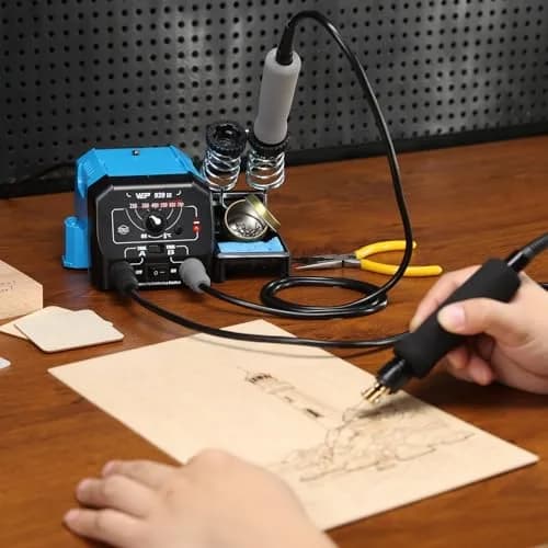 WEP 939-III Dual Pen Wood Burning Kit 34-in-1 | Professional Pyrography Tool with 20 Tips thumbnail 2