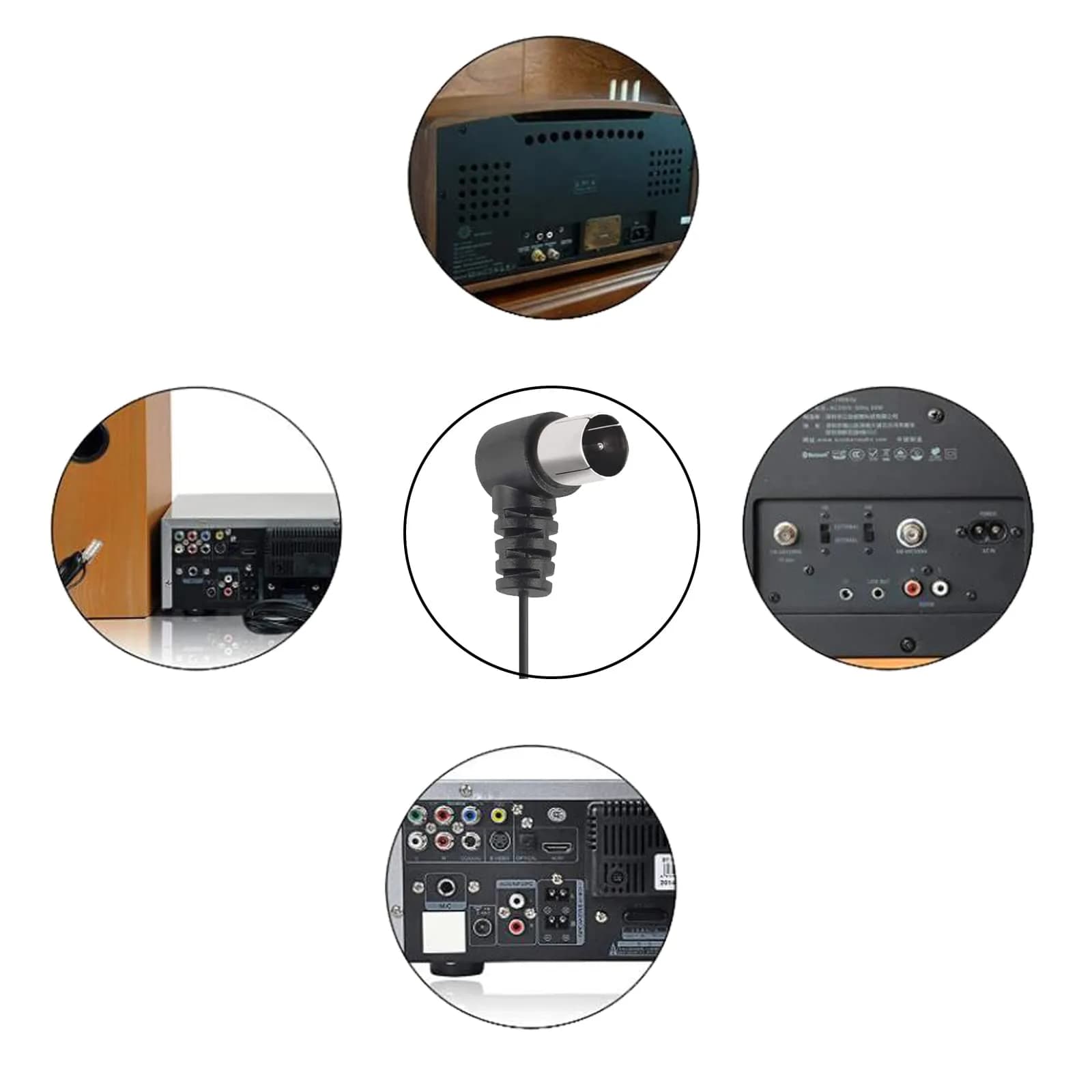 AEDIKO FM Radio Antenna Set with AM Loop Antenna | 75 Ohm Coaxial & 2-Pin Bare Wire Connectors | 1.5m (4.9ft) Cable - view 7