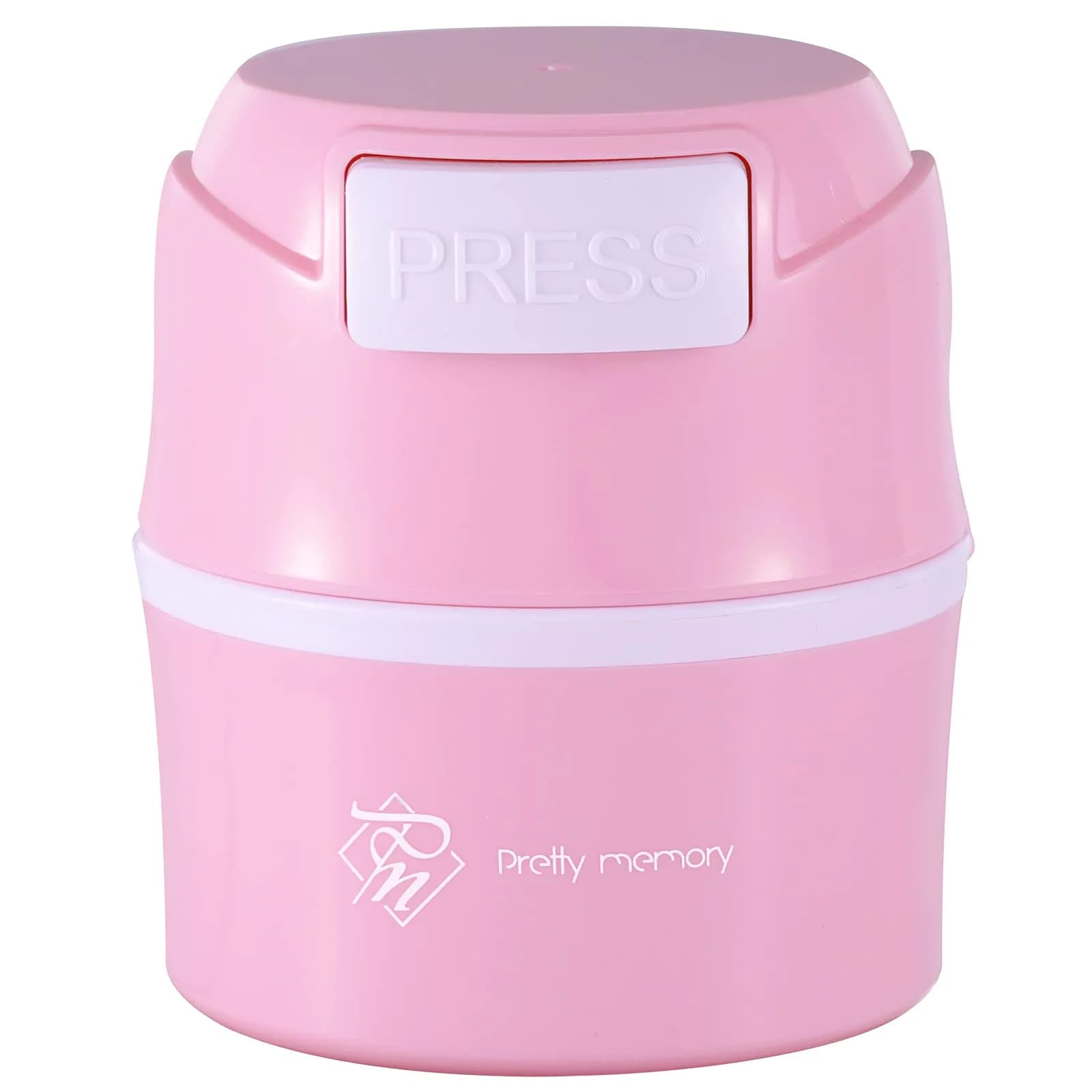Pretty memory Lash Glue Holder for Eyelash Extensions | 3-8pcs Capacity, Airtight & Moisture-Proof Container — Pink with White