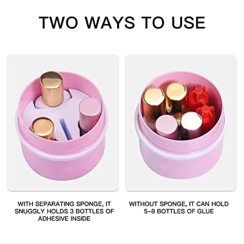 Pretty memory Airtight Eyelash Glue Storage Container Pink | Keeps Lash Glue Fresh thumbnail 3