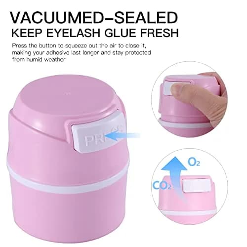Pretty memory Airtight Eyelash Glue Storage Container Pink | Keeps Lash Glue Fresh thumbnail 4