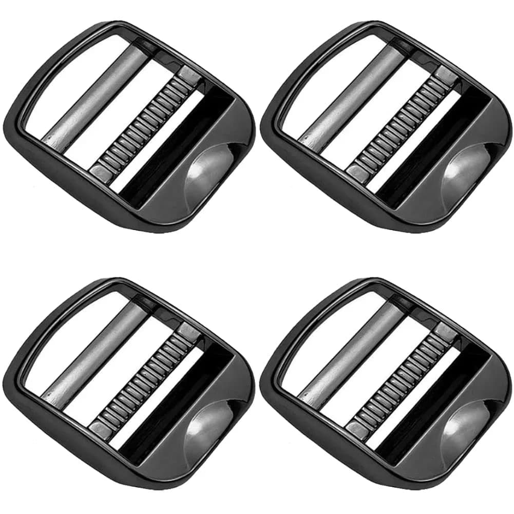 Loosco Zinc Alloy Buckles 25mm | Adjustable Ladder Lock Buckle for Backpack & Bag Straps (4 pack) — Medium