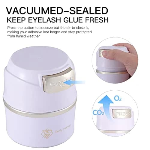 Pretty memory Eyelash Glue Holder for 8 Pcs - White with Gold | Keeps Glue Fresh & Dry thumbnail 4