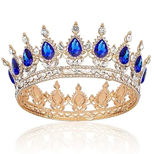 COCIDE Gold Crowns for Women Crystal Wedding Tiara and Crowns for Women Rhinestones Queen Headband Hair Accessories for Birthday Party Bridal Prom Costume Cosplay | Elegant Queen Crown, 1.9 inches high, suitable for women thumbnail 1