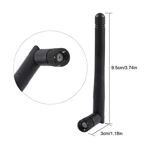 AEDIKO Dual Band WiFi Antenna 2.4GHz 5/5.8GHz 3dBi RP-SMA Male | 5-Pack for Extended Wireless Range thumbnail 3