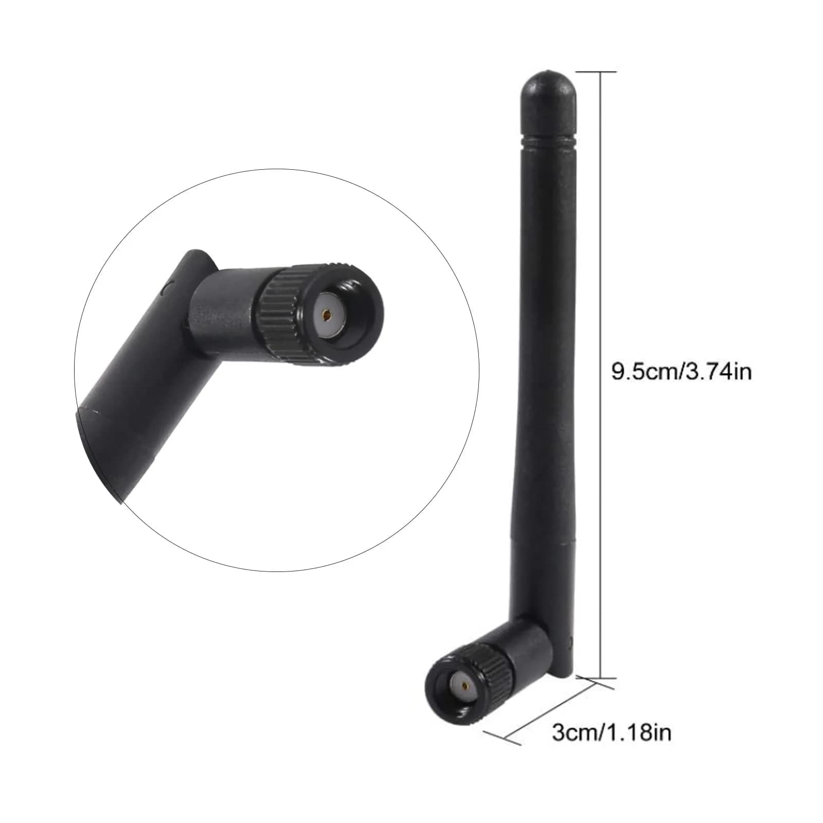 AEDIKO Dual Band WiFi Antenna 2.4GHz 5/5.8GHz 3dBi RP-SMA Male | 5-Pack for Extended Wireless Range - view 3