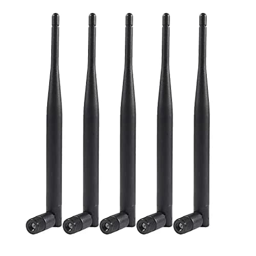 AEDIKO 6dBi Dual Band WiFi Antennas - 2.4GHz & 5GHz - RP-SMA Male - 5 Pcs | Boost Wireless Range for Routers & Cameras thumbnail 1