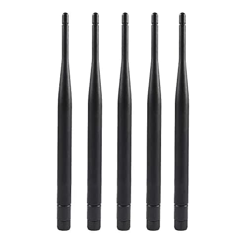 AEDIKO 6dBi Dual Band WiFi Antennas - 2.4GHz & 5GHz - RP-SMA Male - 5 Pcs | Boost Wireless Range for Routers & Cameras thumbnail 2