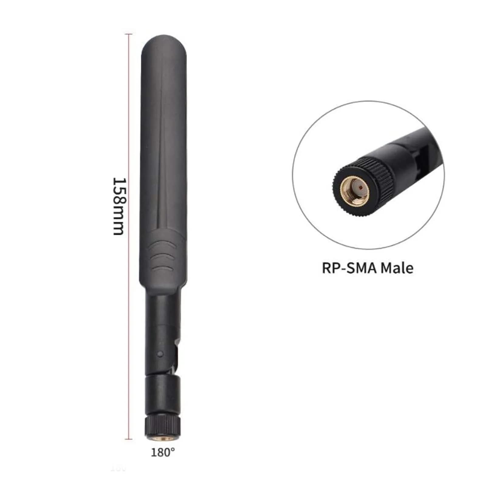 AEDIKO 5pcs Dual Band WiFi Antennas 8dBi Gain | RP-SMA Male Connector - view 2