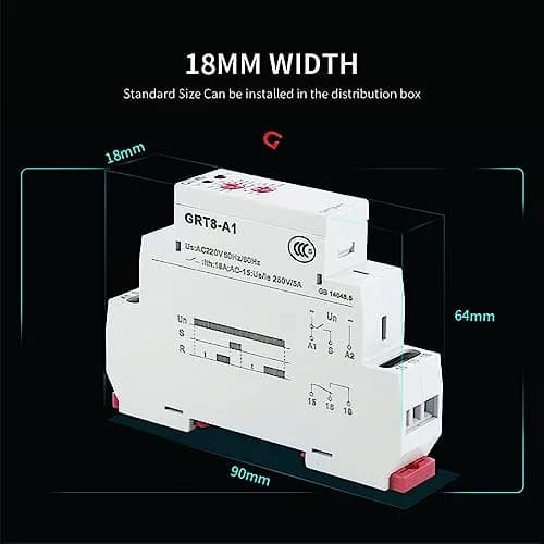 GEYA GRT8-A1 Single Function Delay On Timer Relay 230V AC | 16A Output, DIN Rail Mount thumbnail 2