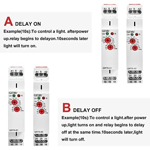 GEYA GRT8-A1 Single Function Delay On Timer Relay 230V AC | 16A Output, DIN Rail Mount thumbnail 3